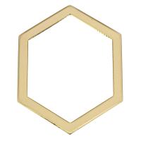 Brass Linking Ring, Hexagon, real gold plated Approx 