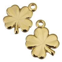 Brass Clover Pendant, Four Leaf Clover, real gold plated Approx 1mm 