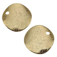 Colgantes de la joyería de cobre amarillo, metal, Redondo aplanado, chapado en oro real, 12x1mm, agujero:aproximado 1mm, Vendido por UD