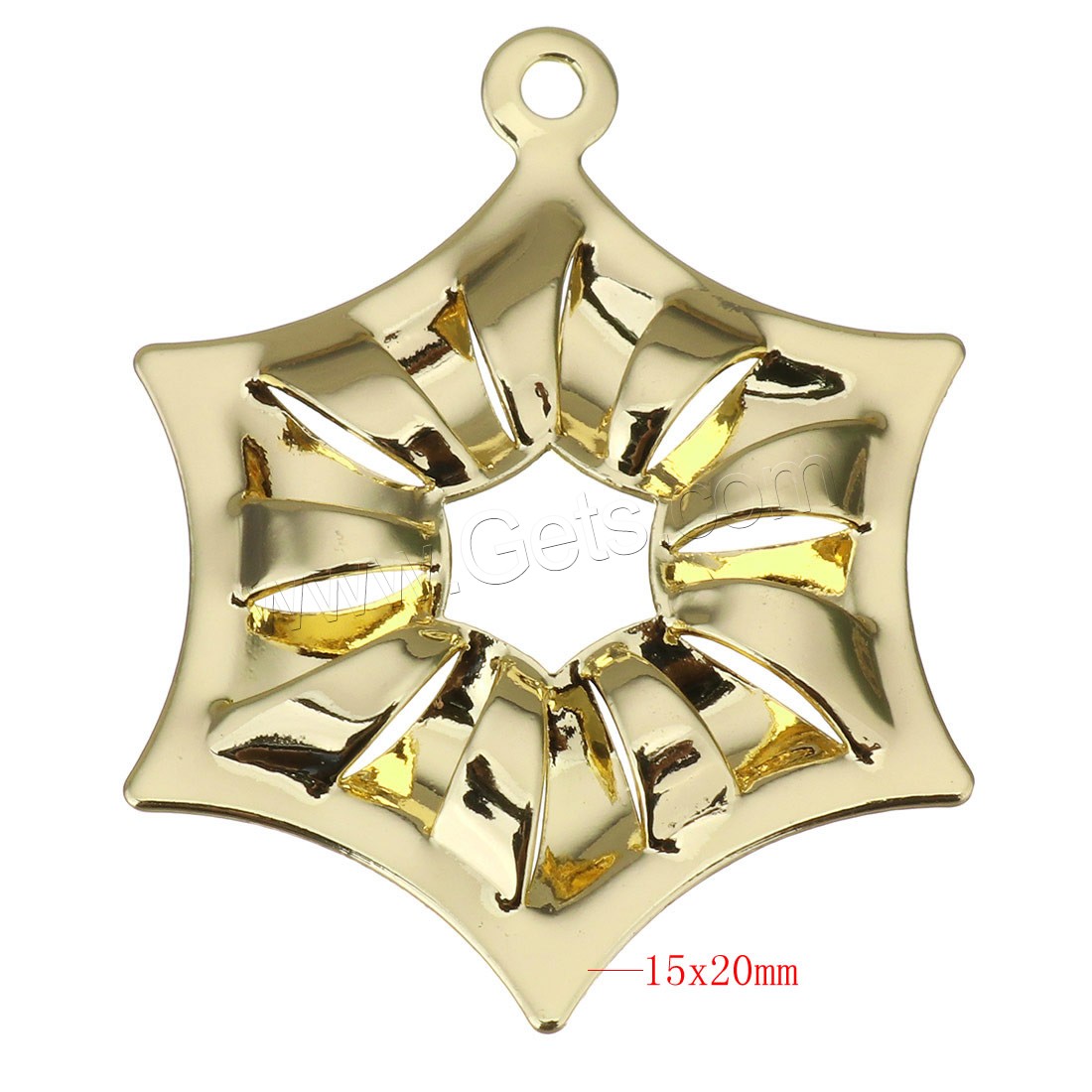 Brass Flower Pendants, real gold plated, different size for choice, Sold By PC