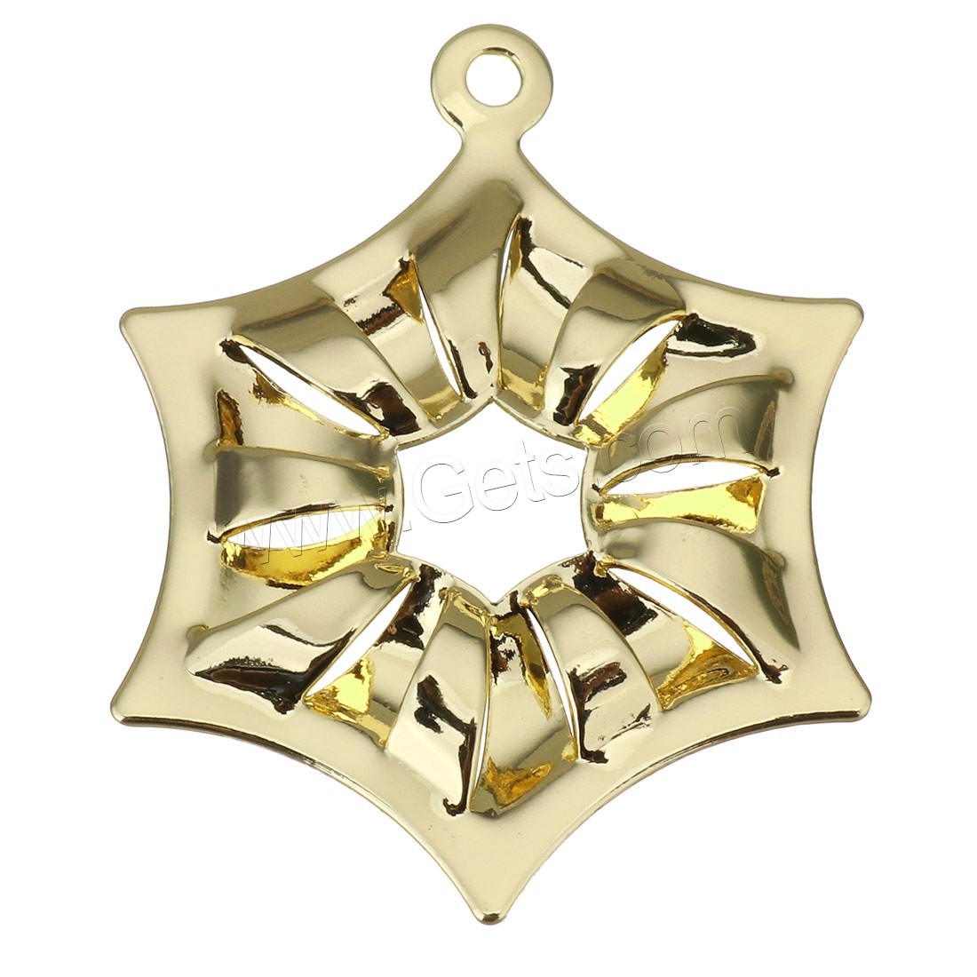 Brass Flower Pendants, real gold plated, different size for choice, Sold By PC
