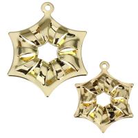 Brass Flower Pendants, real gold plated 