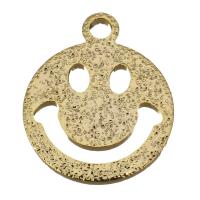 Brass Jewelry Pendants, Smiling Face, real gold plated Approx 1mm 