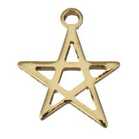 Brass Star Pendants, real gold plated Approx 1.5mm 