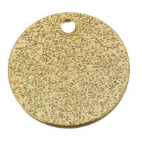 Brass Jewelry Pendants, Flat Round, real gold plated Approx 1mm 