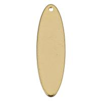 Brass Jewelry Pendants, Flat Oval, real gold plated Approx 1mm 
