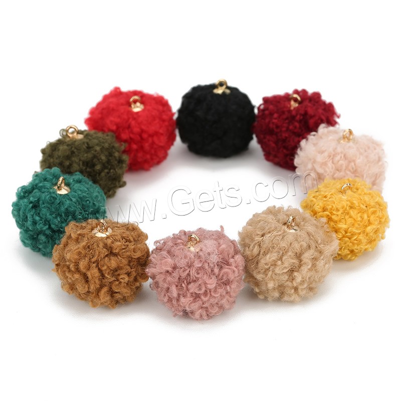Mezcla de lana decoración colgando, diverso tamaño para la opción, más colores para la opción, agujero:aproximado 1mm, 20PCs/Bolsa, Vendido por Bolsa