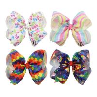 Alligator Hair Clip, Cloth, with Stainless Steel, Bowknot, for children 200mm 