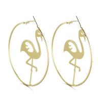 Zinc Alloy Hoop Earring, gold color plated & for woman, 70mm 