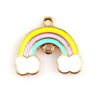 Enamel Zinc Alloy Connector, Rainbow, gold color plated, 1/1 loop lead & cadmium free Approx 2.5mm 