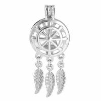 Zinc Alloy Floating Charm Pendant, silver color plated, for woman & hollow, lead & cadmium free Approx 2.5mm 