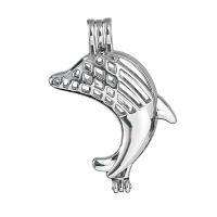 Zinc Alloy Floating Charm Pendant, Dolphin, silver color plated, for woman & hollow, lead & cadmium free Approx 2.5mm 
