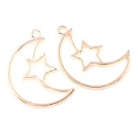 Zinc Alloy Jewelry Pendants, Moon and Star, rose gold color plated Approx 2mm 