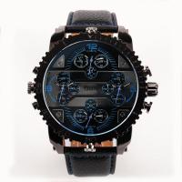 Men Wrist Watch, PU Leather, with zinc alloy dial & Glass, plated, for man Approx 11 Inch 