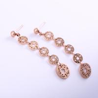 Stainless Steel Drop Earring, rose gold color plated, for woman 