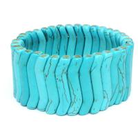 Bracelets turquoises, turquoise naturelle, avec fil élastique, élastique & unisexe & protection contre les radiations Environ 8 pouce, Vendu par brin