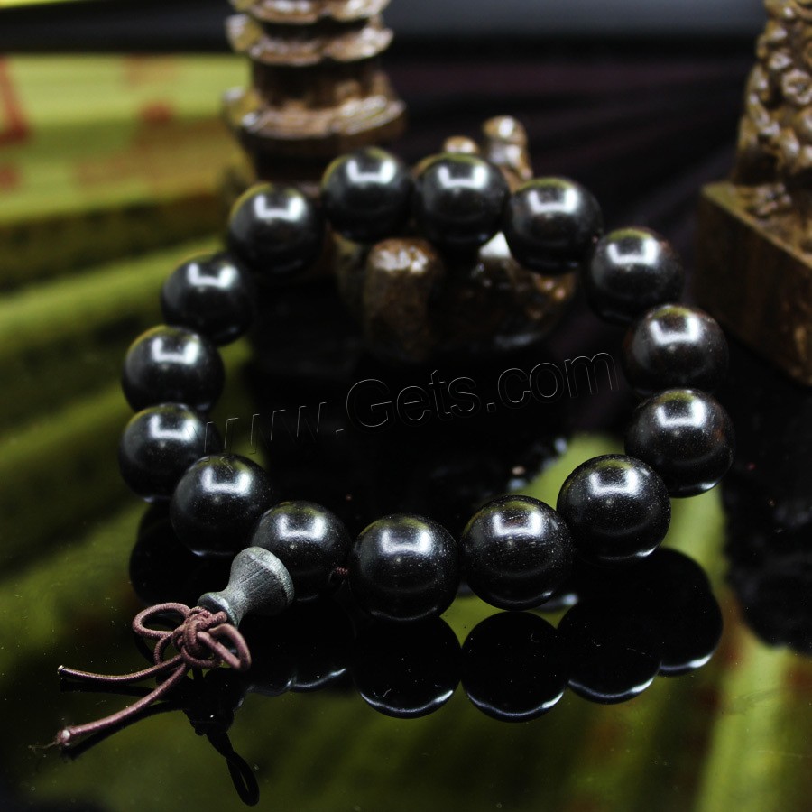 Black Sandalwood Bracelet, with Crystal Thread, different size for choice & radiation protection & for man, Length:Approx 9 Inch, Sold By Strand