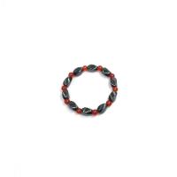 Hematite Bracelet, with Ruby, elastic & Unisex Approx 7 Inch 