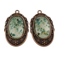Resin Zinc Alloy Pendants, with Resin, antique copper color plated, lead & cadmium free Approx 4mm 