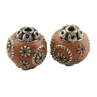 Indonesia Beads, with Zinc Alloy, Round, antique silver color plated Approx 1.5mm 