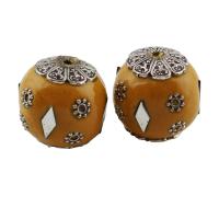 Indonesia Beads, with Zinc Alloy, Round, antique silver color plated Approx 1mm 