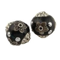 Indonesia Jewelry Beads, with Zinc Alloy, Round, antique silver color plated Approx 1mm 