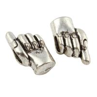 Zinc Alloy European Beads, Hand, antique silver color plated, without troll, lead & cadmium free Approx 4.5mm 