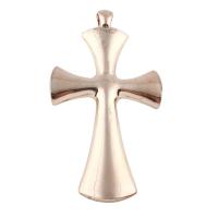 Zinc Alloy Cross Pendants, rose gold color plated, lead & cadmium free Approx 6mm 