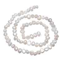 Perles nacres baroques de culture d'eau douce , perle d'eau douce cultivée, pepite, naturel, blanc, 5-6mm Environ 0.8mm Environ 15.3 pouce, Vendu par brin