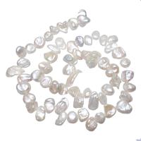 Baroque Cultured Freshwater Pearl Beads, Nuggets, natural, white, 5-10mm Approx 0.8mm Approx 15.3 Inch 