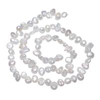 Perles nacres baroques de culture d'eau douce , perle d'eau douce cultivée, pepite, naturel, blanc, 5-9mm Environ 0.8mm Environ 15.1 pouce, Vendu par brin