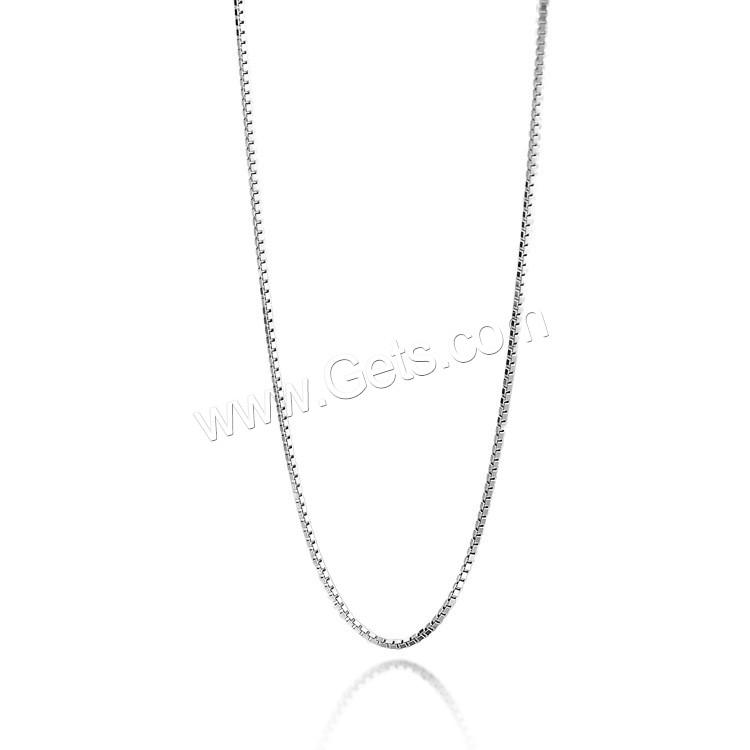 Sterling Silver Necklace Chain, 925 Sterling Silver, platinum plated, different size for choice & box chain, Sold By Strand