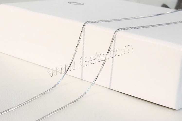 Sterling Silver Necklace Chain, 925 Sterling Silver, platinum plated, different size for choice & box chain, Sold By Strand