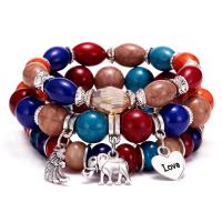 Gemstone Bracelet, with Zinc Alloy, silver color plated, Unisex & multi-strand 32mm Approx 7 Inch 