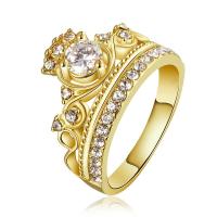 Anillo de dedo de aleación de Zinc, chapado, diverso tamaño para la opción & para mujer & con diamantes de imitación, más colores para la opción, Vendido por UD