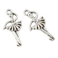 Character Shaped Zinc Alloy Pendants, Dancing Girl, antique silver color plated, lead & cadmium free Approx 1.5mm 