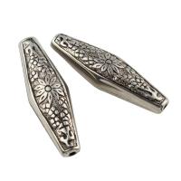Zinc Alloy Jewelry Beads, Rhombus, antique silver color plated, lead & cadmium free Approx 1mm 
