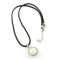 PU Leather Necklace, with Zinc Alloy, with 5cm extender chain, antique silver color plated Approx 17.4 Inch 