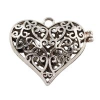 Zinc Alloy Locket Pendant, Heart, antique silver color plated, hollow, lead & cadmium free Approx 4.5mm 