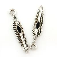 Zinc Alloy Feather Pendants, antique silver color plated, lead & cadmium free Approx 1.5mm 
