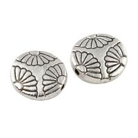 Zinc Alloy Jewelry Beads, Flat Round, antique silver color plated, lead & cadmium free Approx 1.2mm, Approx 