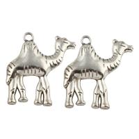 Colgantes Animales de Aleación de Zinc, Camello, chapado en color de plata antigua, libre de plomo & cadmio, 50x55x5.5mm, agujero:aproximado 5mm, Vendido por UD