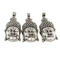 Character Shaped Zinc Alloy Pendants, Buddha, antique silver color plated, lead & cadmium free Approx 