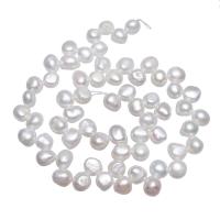 Baroque Cultured Freshwater Pearl Beads, Nuggets, natural, white, 8-9mm Approx 0.8mm .3 Inch 