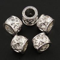Zinc Alloy Jewelry Beads, Tube, silver color plated Approx 2.5mm 
