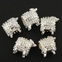 Zinc Alloy Animal Beads, Sheep, silver color plated Approx 2mm 