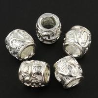 Zinc Alloy Jewelry Beads, Drum, silver color plated Approx 2.5mm 