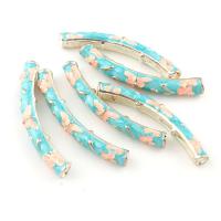 Zinc Alloy Curved Tube Beads, platinum color plated, enamel Approx 1.5mm 
