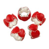 Enamel Zinc Alloy Beads, Drum, silver color plated Approx 3mm 