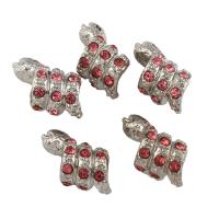 Rhinestone Zinc Alloy Beads, Snake, platinum color plated, with rhinestone Approx 2.5mm 